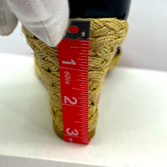 STUART WEITZMAN PATENT, TOE WEDGE, ESPADRILLES, BLACK, SIZE 9M, WOMEN’S SHOES - Picture 8 of 16